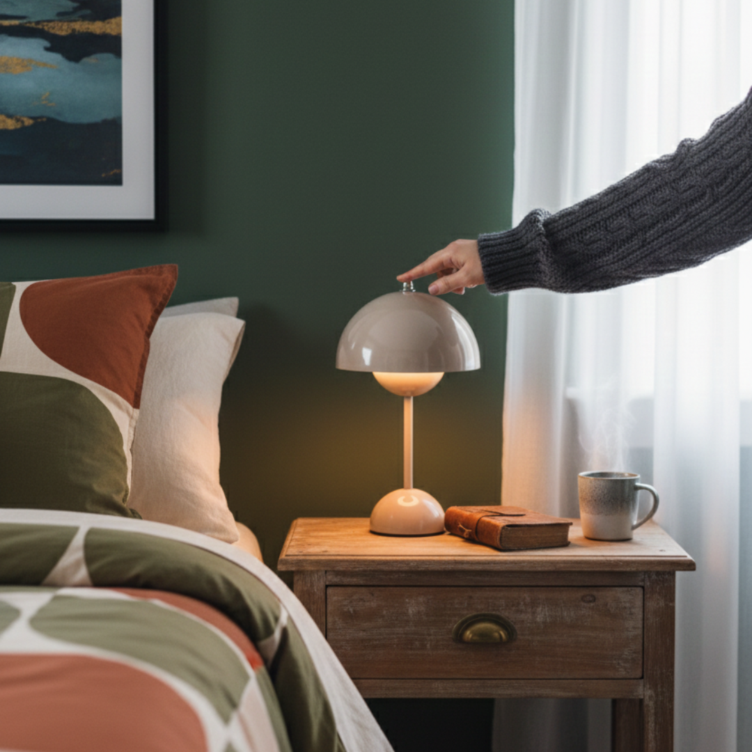 Bordslampa Batteri Svamplampa Flowerbud – Batteridriven LED med 5000 mAH för Mysig Belysning 2