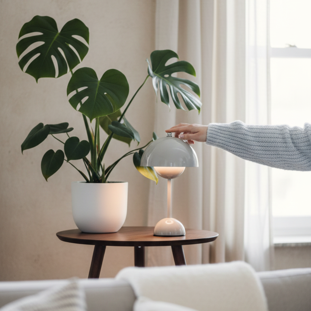 Bordslampa Batteri Svamplampa Flowerbud – Batteridriven LED med 5000 mAH för Mysig Belysning 5