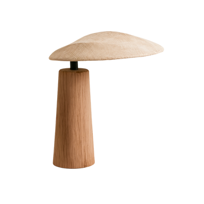 Japandi Bordslampa i Massivt Trä – Minimalistisk LED-lampa för Heminredning, Naturligt Trä, 30 cm H, Mysigt Sken 1