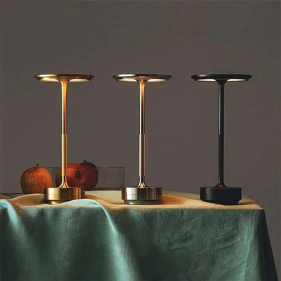 Portabel Bordslampa Mässing med Uppladdningsbart Batteri och Touchdimmer – Liten och Elegant Design för Inomhus och Utomhus 3